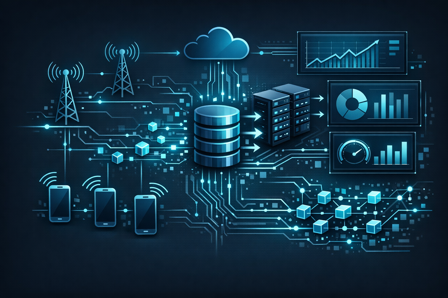 Telecommunications network infrastructure diagram